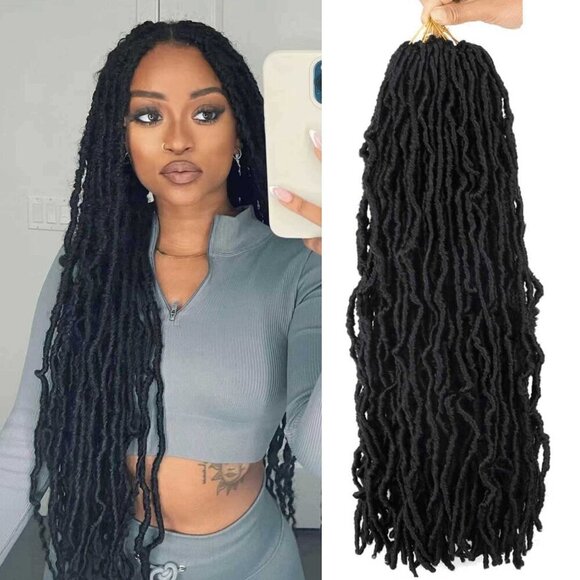 Soft Locs Crochet Hair 24 Inch Faux Locs Pre Looped 6 Packs for Black Women main image 6